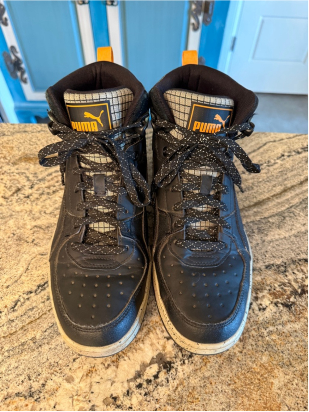 Women’s Puma Rebound Rugged Open Road Black Orange High-Top Sneakers Size 9 - Picture 3 of 6